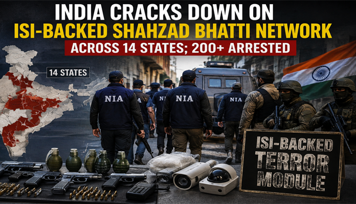 India Cracks Down on ISI-Backed Shahzad Bhatti Network Across 14 States; 200+ Arrested