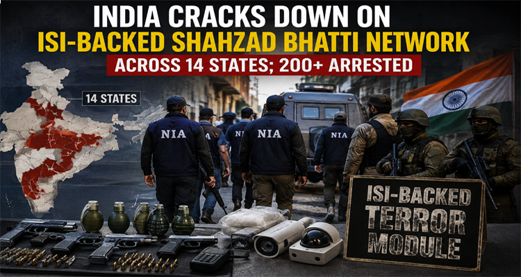 India Cracks Down on ISI-Backed Shahzad Bhatti Network Across 14 States; 200+ Arrested