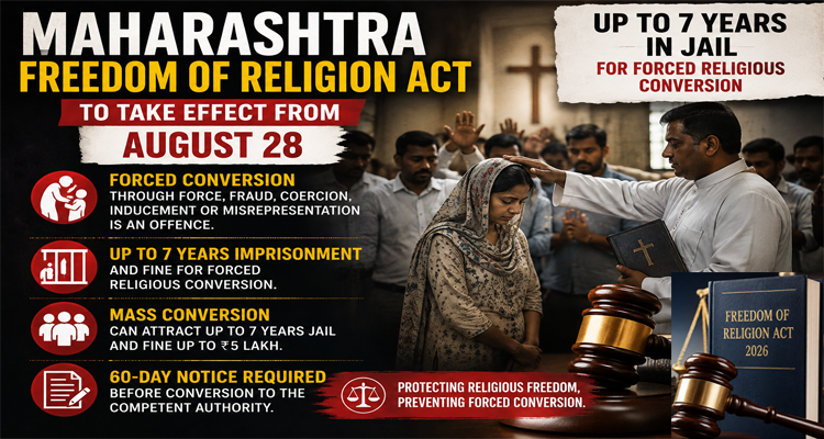 Forced Conversion to Draw Up to 7 Years in Jail as Maharashtra Law Takes Effect August 28