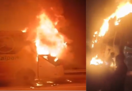 9 Burnt Alive in Noida Bus Fire: Sleeper Bus Catches Fire on Yamuna Expressway