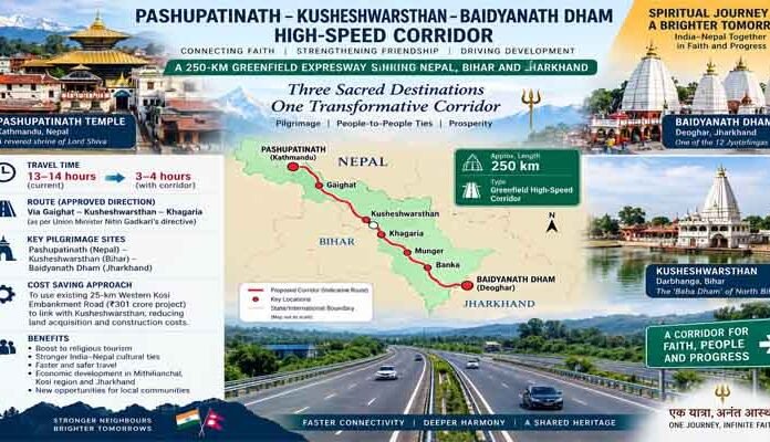 Pashupatinath-Baidyanath Dham High-Speed Corridor: Kusheshwarsthan Added to 250-Km Route