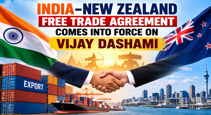 India–New Zealand Free Trade Agreement Comes into Force on Vijay Dashami, Boosts Trade Prospects