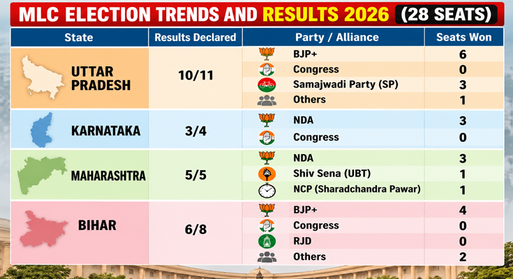 4-State, 28-Seat MLC Poll Results: BJP Gains as Congress Faces Ballot-Paper Questions