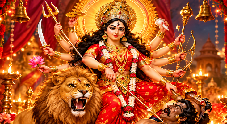 Navratri Begins with Great Devotion; Temples Echo with Chants of Maa Durga