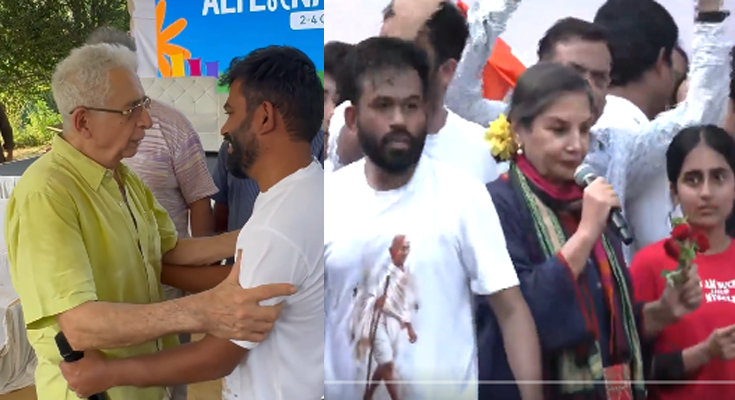 Shabana Azmi, Naseeruddin Shah Join CJP Protest in Mumbai Over SIR